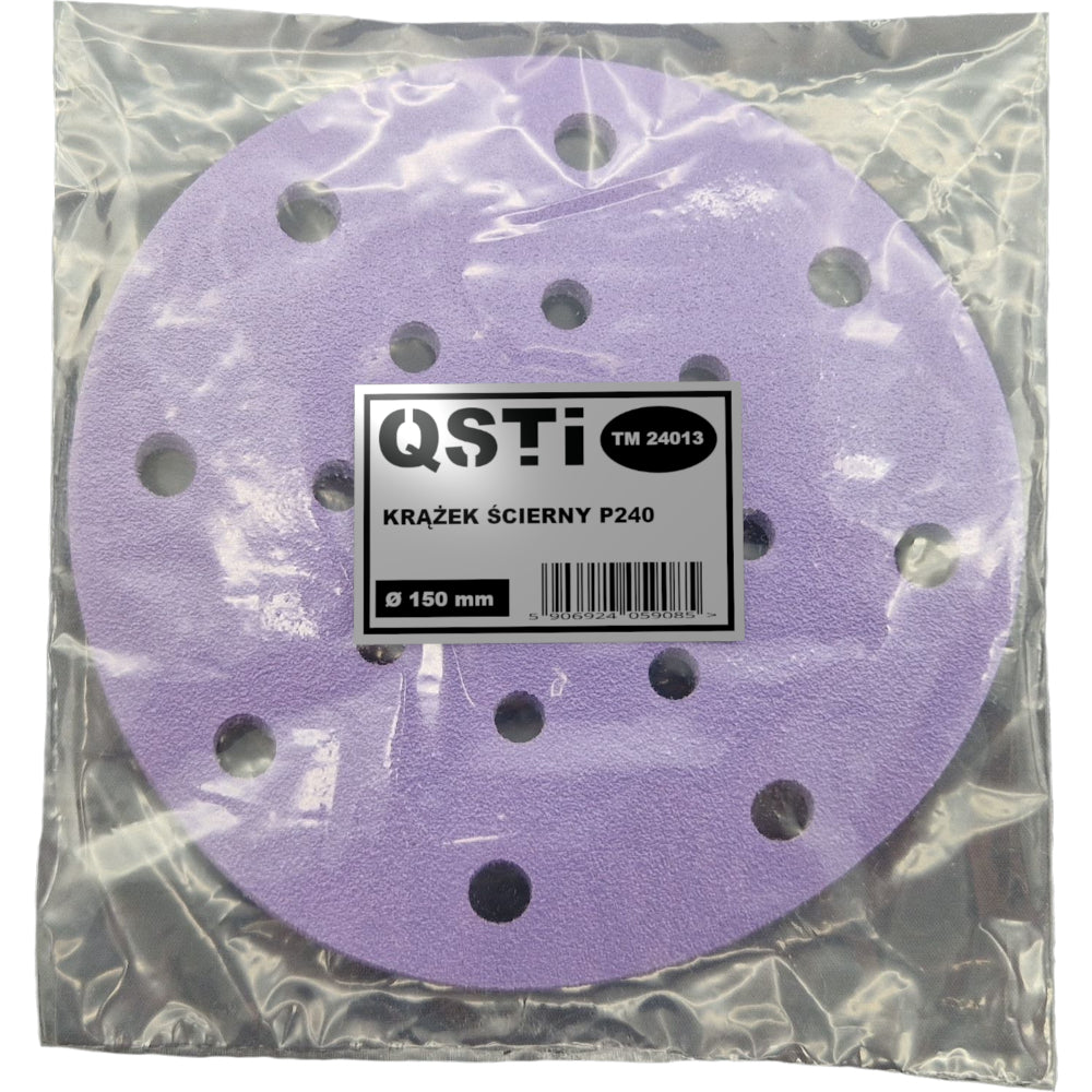 5x Krążki do szlifierki oscylacyjnej papier ścierny na rzep 150mm P240 QSTI